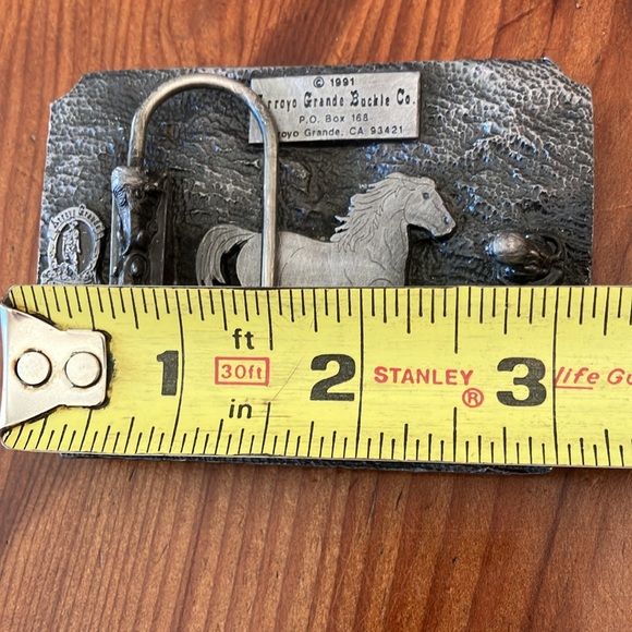 Arroyo Grand Buckle Co. Silver Horse Belt Buckle - Picture 4 of 5